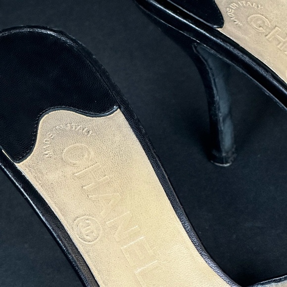CHANEL Black Women Heel Leather Size 38 - Picture 3 of 7
